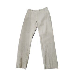 SIGRID OLSEN Pants Silk Linen Tan Mid-rise Lined Trousers Women's 10
